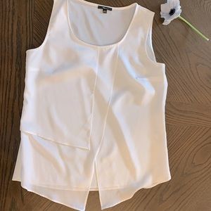 White asymmetrical dressy tank top